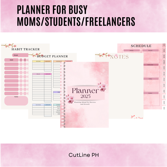 Printable planner digital planner budget planner habit tracker for busy moms and students